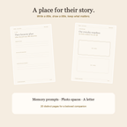 Actual journal memory-prompt and photo-space pages from the GlintPAW digital PDF