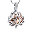 Forever Close lotusketting met roségoudkleurig kamertje aan een zilverkleurige slangenketting