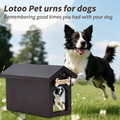 Black wooden pet memorial urn box with front photo window