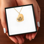 Pet portrait heart necklace engraved from a photo – view 8